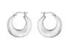 Sterling Silver Rhodium Plated Graduated Hoop Earrings