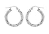 Sterling Silver 22mm Twist Creole Earrings