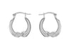 Sterling Silver Cross Creole Earrings