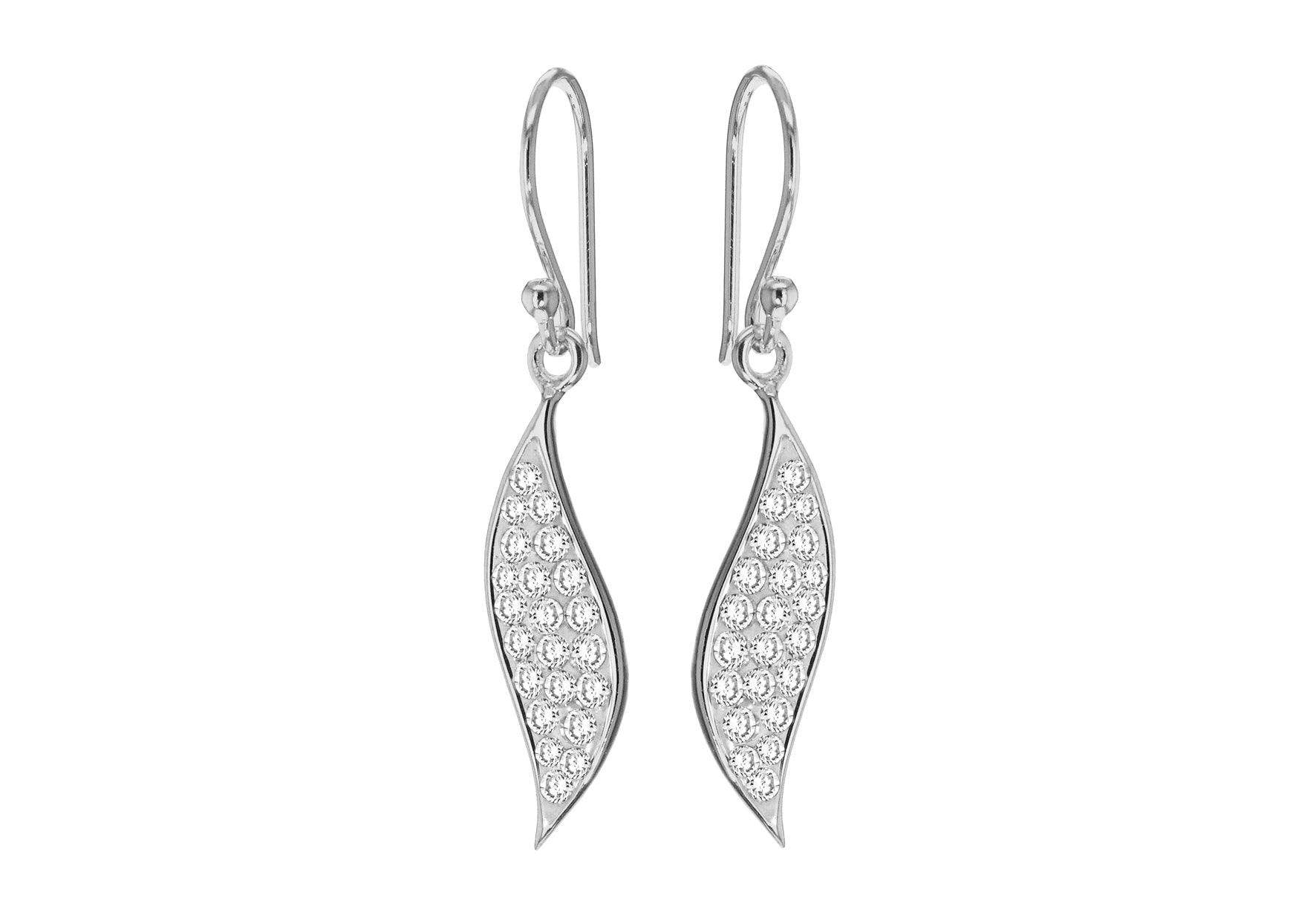 Sterling Silver Crystalique urve Drop Earrings