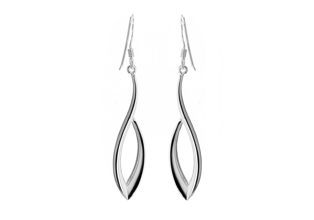 Sterling Silver Open Ellipse Drop Earrings