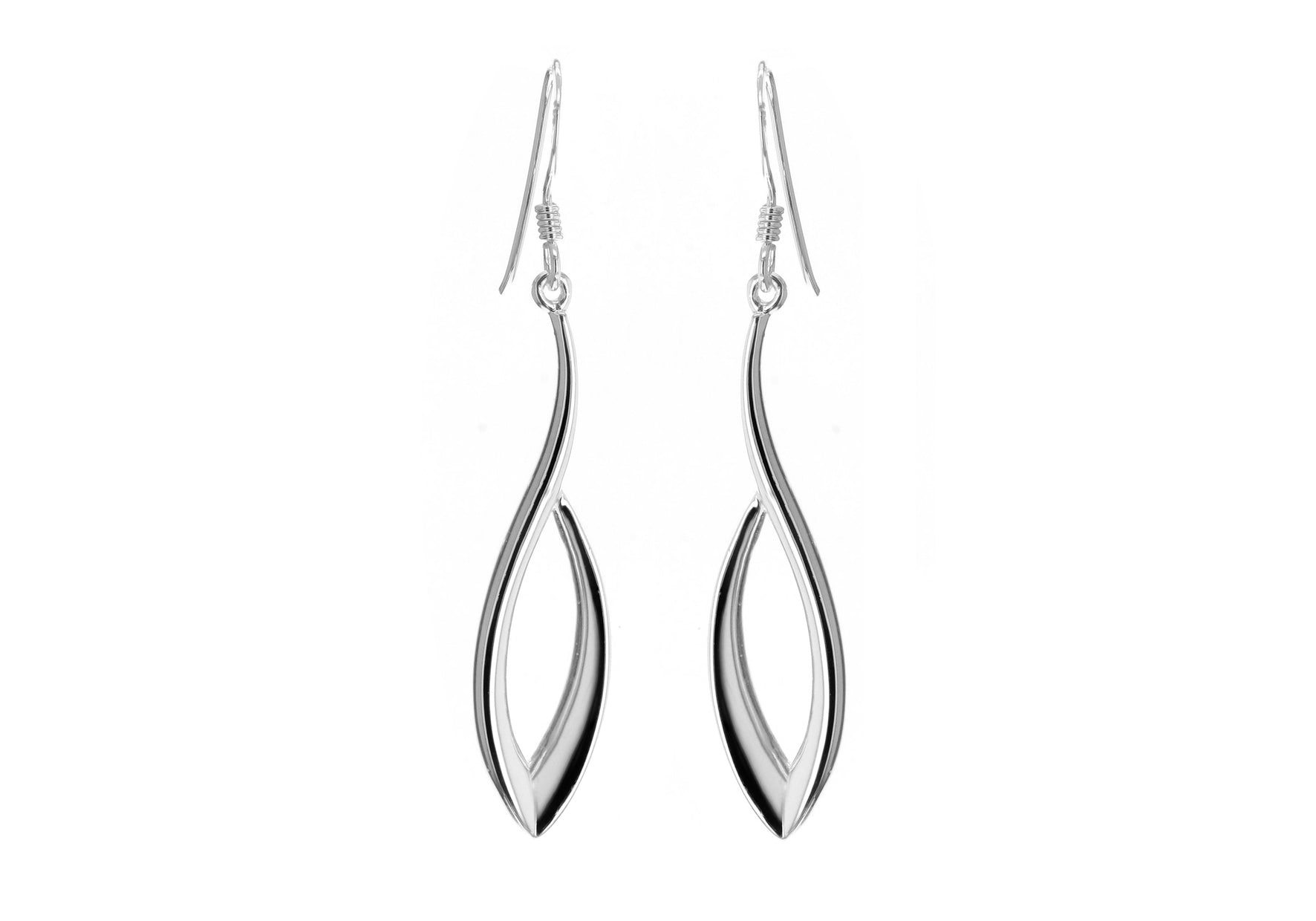 Sterling Silver Open Ellipse Drop Earrings