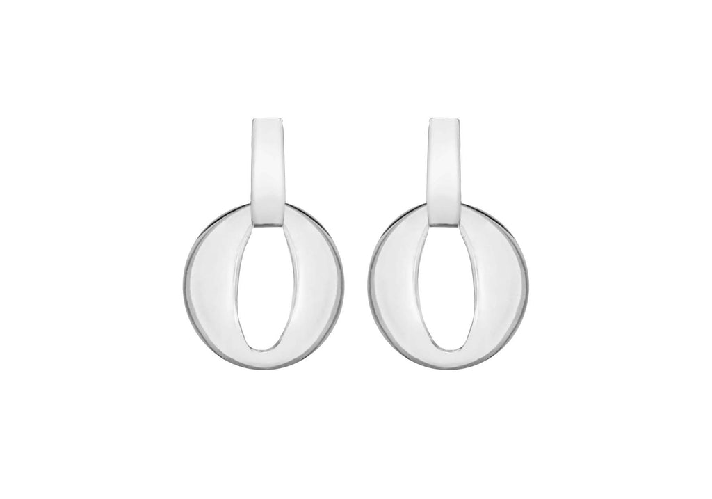 Sterling Silver Circle CutoCut Drop Earrings