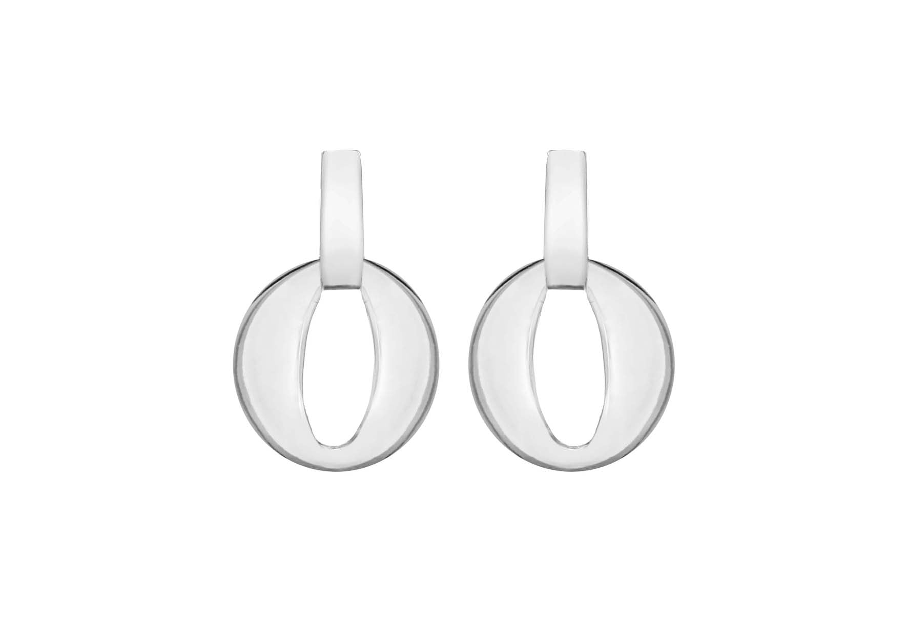 Sterling Silver Circle CutoCut Drop Earrings