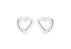 Sterling Silver Zirconia  10.2mm x 10.2mm Floating Heart Earrings