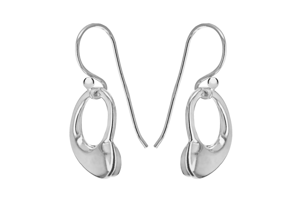 Sterling Silver Open-Heart Drop Earrings