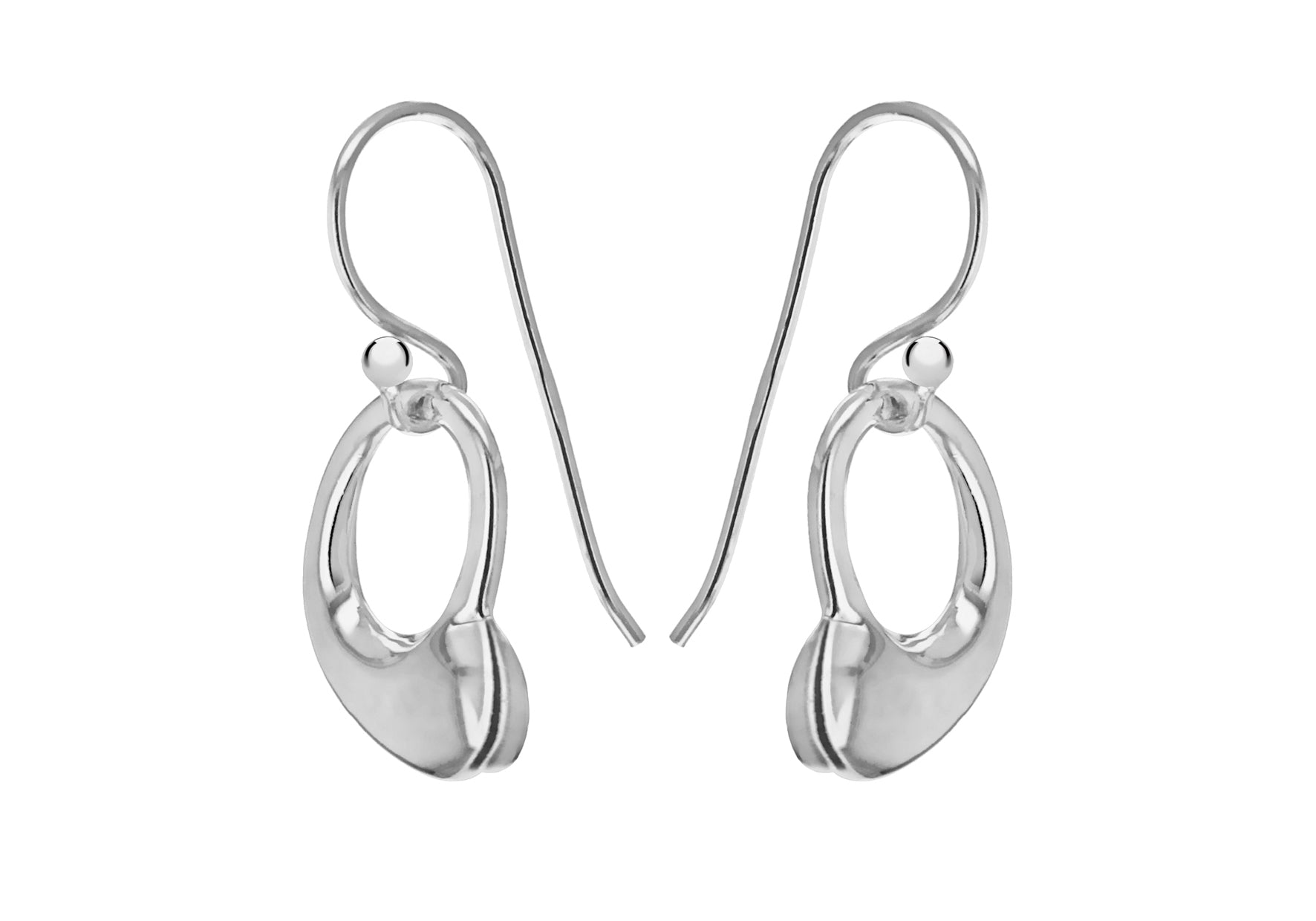Sterling Silver Open-Heart Drop Earrings