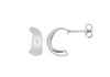 Sterling Silver Half-Hoop Wide-Band Stud Earrings
