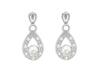 Sterling Silver Zirconia  and Pearl Drop Earrings