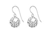 Sterling Silver Diamond Cut Flat Disc Drop Earrings