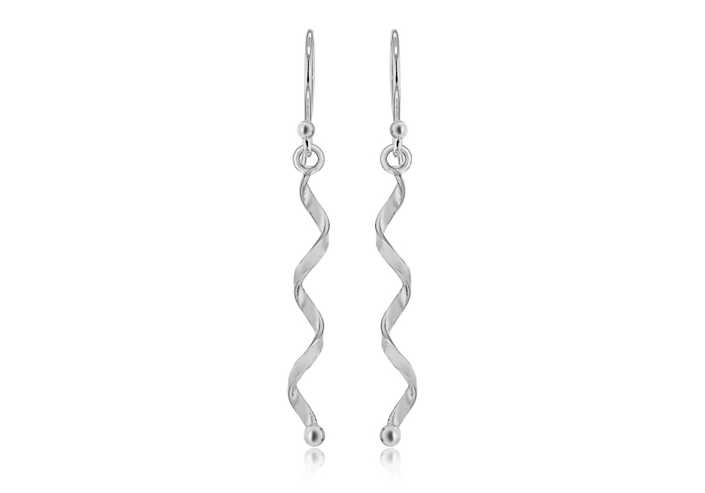Sterling Silver Twist Spiral Earrings