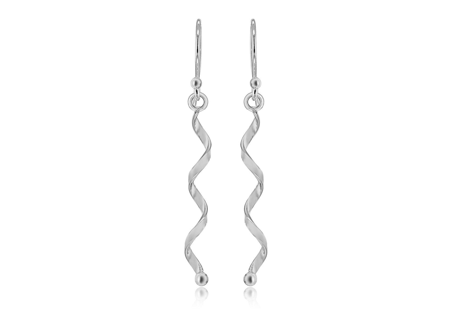Sterling Silver Twist Spiral Earrings