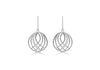 Sterling Silver Zirconia  Open Crossover Circle Drop Earrings