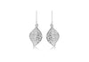 Sterling Silver urved Filigree Leaf Drop Earrings