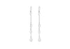 Sterling Silver Zirconia  3.5mm x 62.7mm Chain Drop Earrings