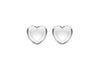 Sterling Silver Puffed Heart Stud Earrings 