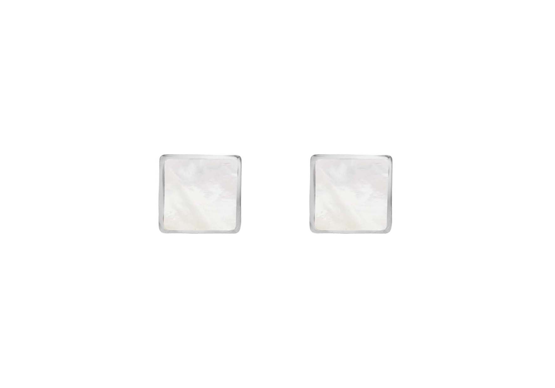 SILVER WHITE MOP SQUARE STUDER9