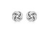 Sterling Silver 8.2mm x 8.2mm Double Knot Stud Earrings