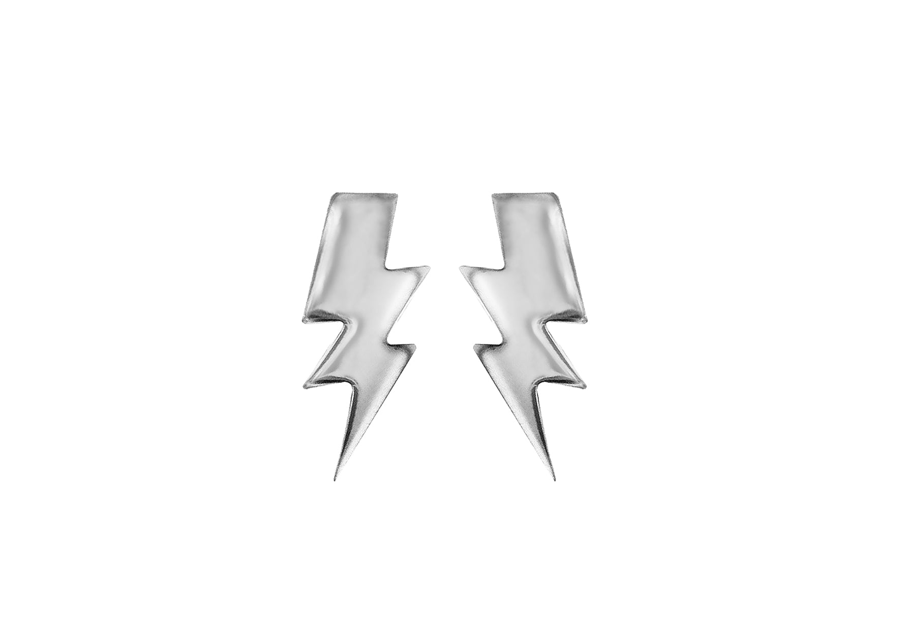Sterling Silver Lightening Bolt Stud Earrings