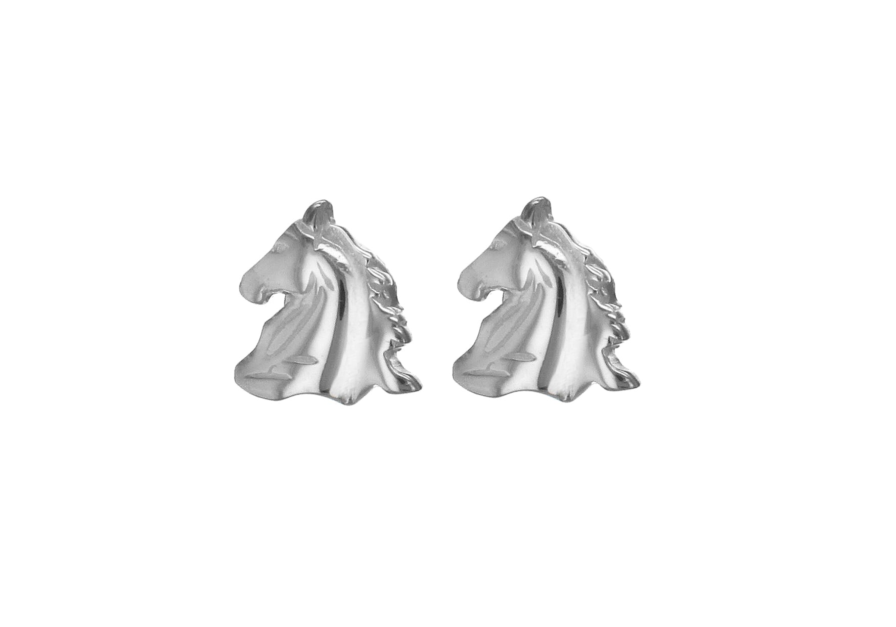 Sterling Silver Horse Head Stud Earrings