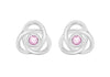 Sterling Silver Pink Zirconia Celtic Knot Stud Earrings