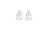 Sterling Silver Zirconia  6.5mm x 10.5mm Teardrop Stud Earrings
