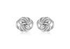 Sterling Silver 7mm x 9mm Knot Stud Earrings