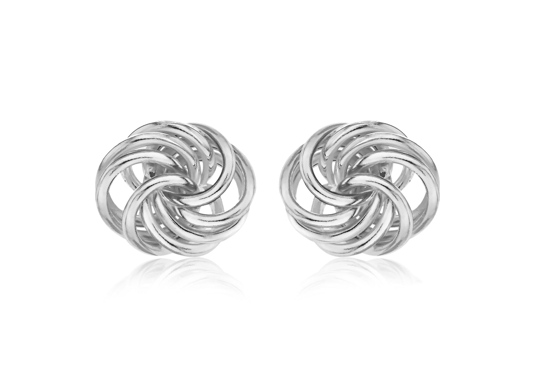 Sterling Silver 9mmx11mm Knot Stud Earrings