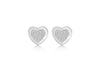 Sterling Silver 8mm x 7.5mm Heart Stardust Stud Earrings