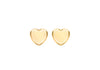 Sterling Silver Yellow Gold Plated Heart Stud Earrings
