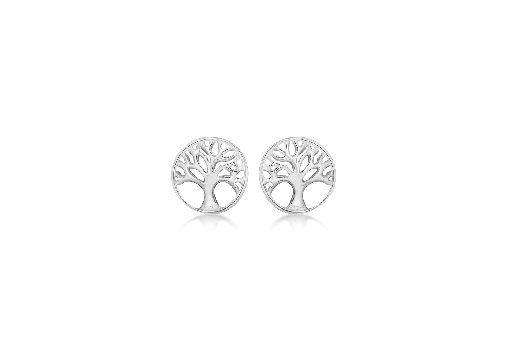 Sterling Silver 8mm 'Tree of Life' Stud Earrings