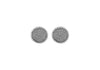 Sterling Silver Rhodium Plated 7mm Stardust Circle Stud Earrings