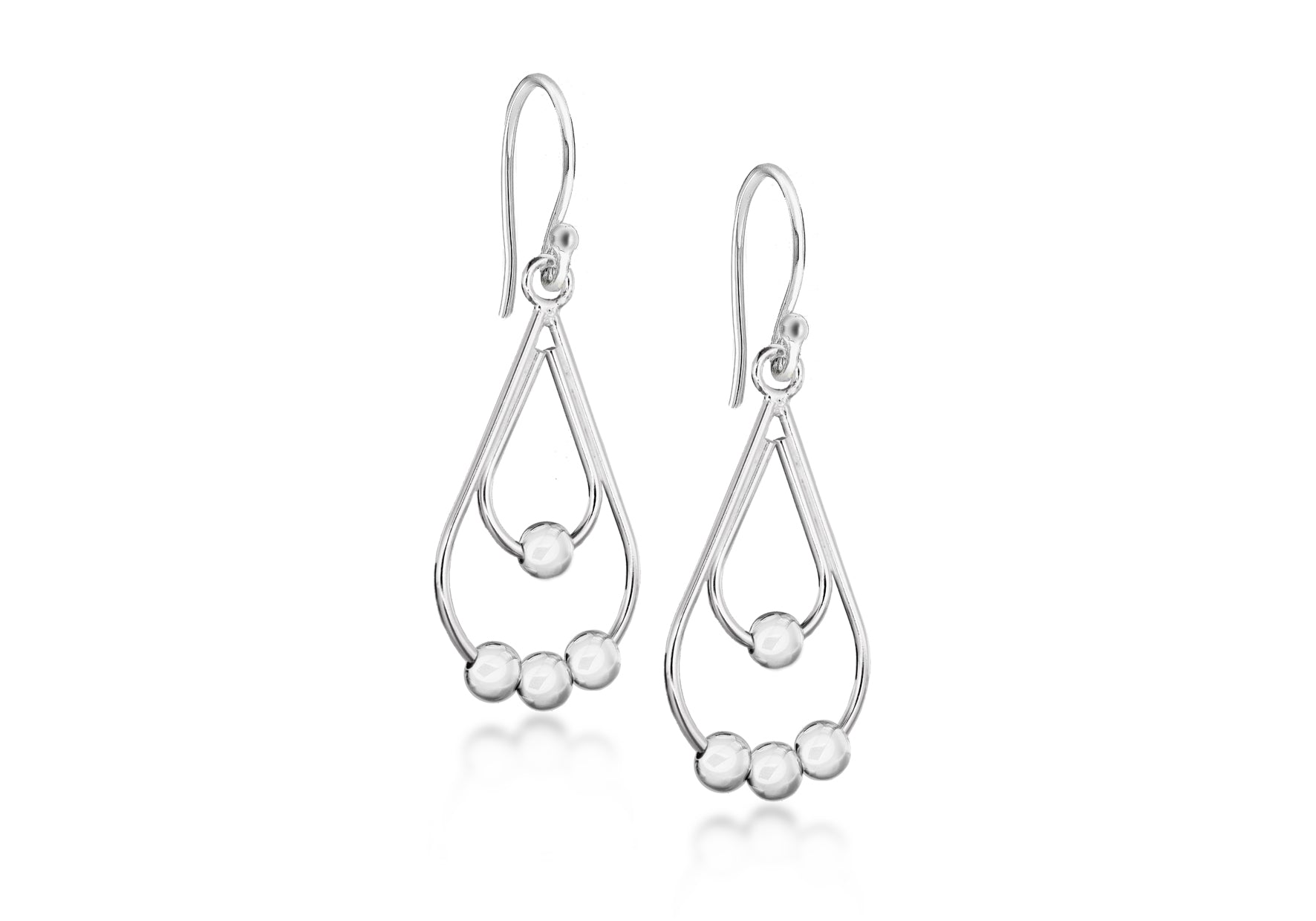 Sterling Silver Ball and Teardrop Earrings