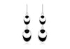 Sterling Silver Double Oval Onyx Drop Earrings 