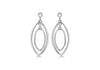 Sterling Silver Twist Oval Drop Earrings