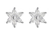Sterling Silver Zirconia  Flower Stud Earrings