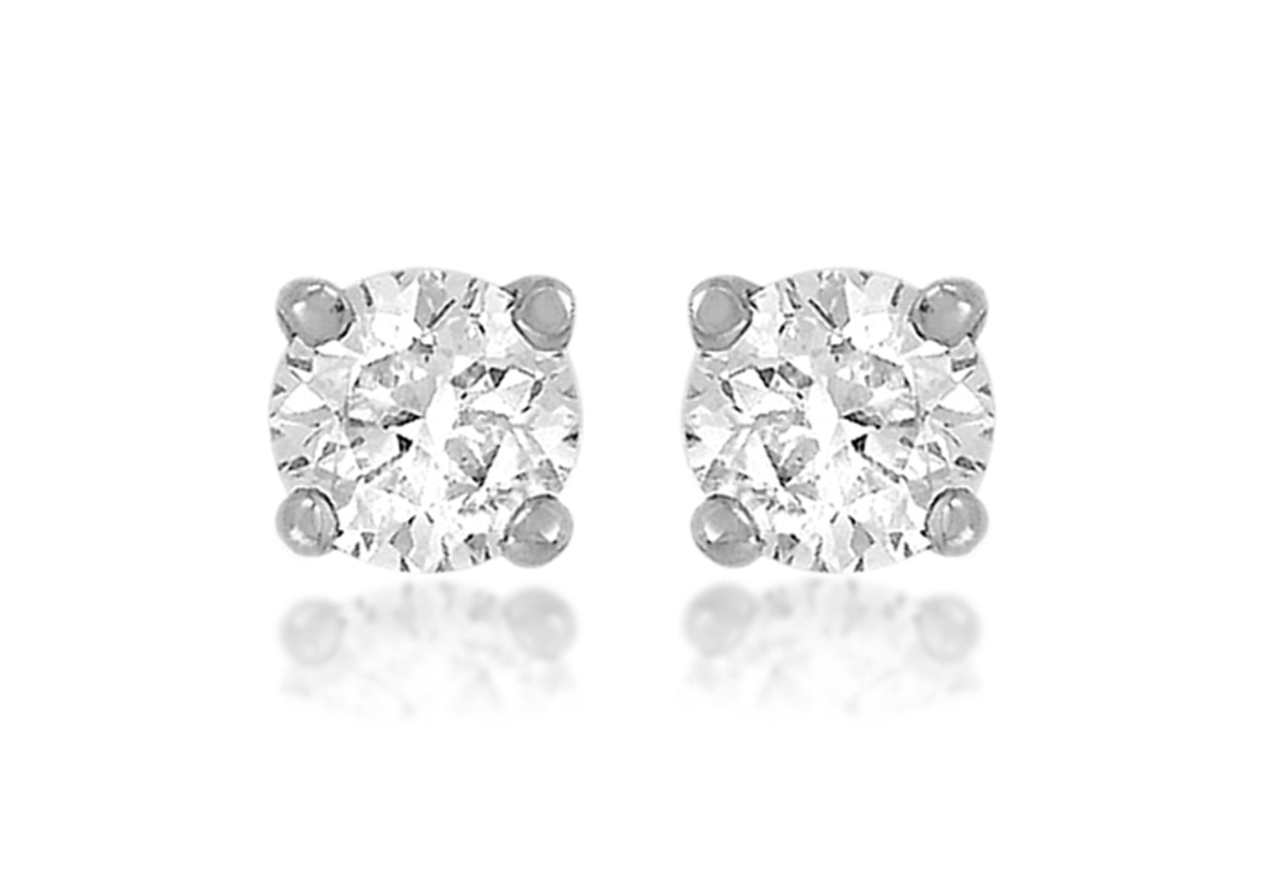 SILVER 3MM W/Zirconia  STUD EARRing