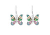 Sterling Silver Multi Shell Butterfly Drop Earrings