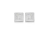 Sterling Silver Zirconia Square Stud Earrings