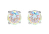 Sterling Silver Aurora Borealis Zirconia  8mm Stud Earrings