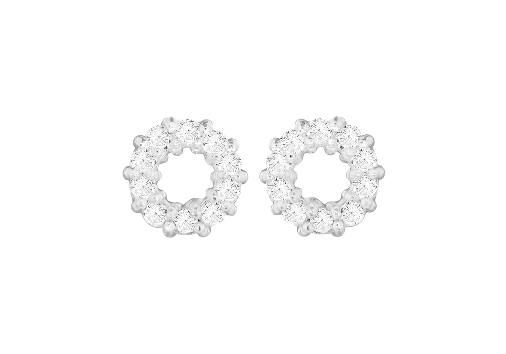 SILVER Zirconia  POLO STUD EARRing