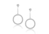 Sterling Silver Zirconia  18mm x 35mm Ring Drop Earrings