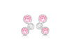 Sterling Silver Pink & White Bubble Stud Earrings 