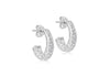 Sterling Silver Zirconia  Stone Set Graduated Half Hoop Earrings
