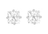 SILVER 7MM SQ Zirconia  STUD EARRing