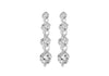 Sterling Silver Graduated Zirconia  Drop Earrings