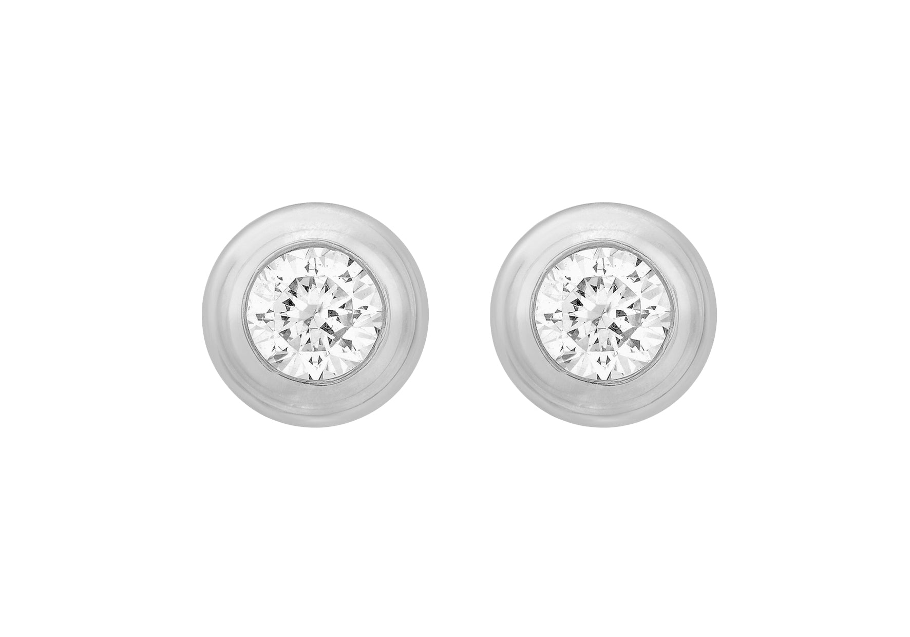 Sterling Silver Zirconia  5.5mm Stud Earrings