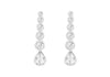 Sterling Silver Zirconia  Graduated Drop Earrings