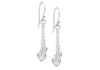 Sterling Silver Heart & Chain Tassel Drop Earrings