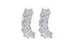 Sterling Silver Zirconia  Half Hoop Drop Earrings